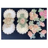 Vintage Chalkware Wall Art Roses