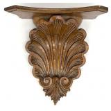 Italian Carved Shell Wooden Wall Shelf