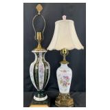 2 Vintage Porcelain Lamps