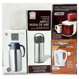 4pc Coffee Air Pots, Electric Kettle & Coffee
