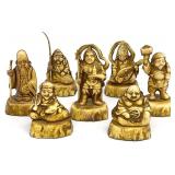 7 Japanese gods of Good Fortune Small Figures