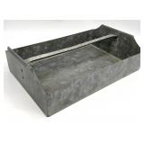 Galvanized Metal Tool Box Tray w/ Handle