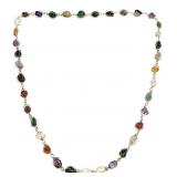 Vintage Multi Gemstone Beaded Necklace