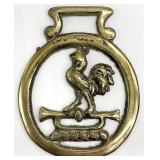 Vintage Horse Brass Rooster Medallion