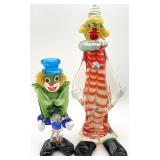 2 Vintage Murano Art Glass Clowns