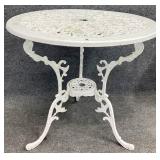 White Cast Metal Outdoor Table