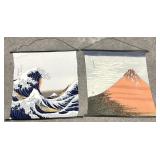 2 Japanese Silk Wall Hangings