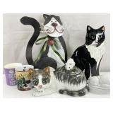 Hand Pained Cat Vase, Canister & More