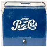 Vintage 1950s Pepsi Cola Blue Metal Cooler