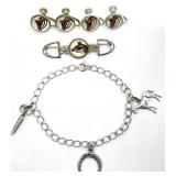 Sterling Silver Horse Charm Bracelet & Jewelry