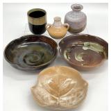 6pc Signed Japanese / Asian Pottery