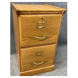 Oak Two Drawer File Cabinet