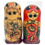 2 Sets Vintage Russian Matryoshka Nesting Dolls