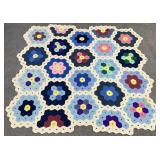 Vintage Hand Crochet Blanket 66 x 73