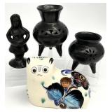4pc Oaxaca & Tonala Mexican Folk Art Pottery
