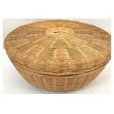 Vintage Woven Wicker Sewing Basket