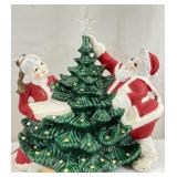 Vintage Santa & Mrs. Claus Ceramic Christmas Tree