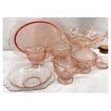 Vintage Pink Glass Serving Dishes & More