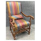 Jacobean Style Antique Walnut Arm Chair