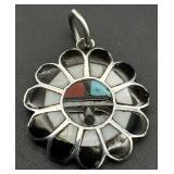 Native American Sterling Zuni Sunface Pendant