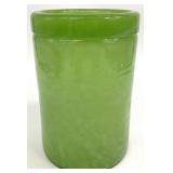 Green Blown Art Glass Cylinder Vase