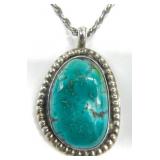 Native American Sterling Silver Turquoise Necklace