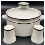 Noritake Tundra Covered Casserole & S&P Shakers