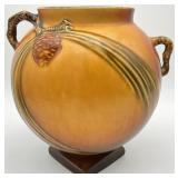 Roseville Pinecone Brown 745-7 ' Round Footed Vase