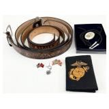 USMC Leather Belts, Bolo Tie, Wallet & More