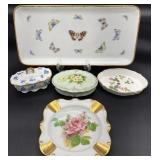 Porcelain & China Trinket Boxes, Tray & More