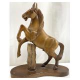 Large Vintage Wooden Horse Carving