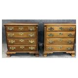 Pair Mahogany 3 Drawer Chests