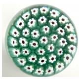 Murano Cane Flowers Art Glass Paperweight