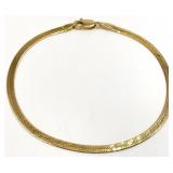 Signed 14K Gold Herringbone Bracelet