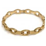 18K Gold Italian Link Bracelet, Signed