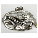 Vintage Sterling Silver Floral Brooch