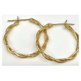 Signed 14K Gold Hoop Earrings