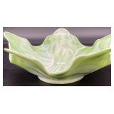 West Moreland Green & White Glass Dish