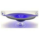 Cobalt Blue Blown Glass Centerpiece Bowl