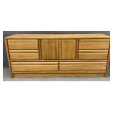 Vtg Oak Triple Dresser