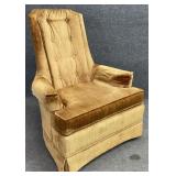 Vintage Button Tufted High Back Chair