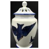 Victoria Austria Blue Bird Pierced Potpourri Jar