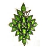 10K Yellow Gold Green Stone Ring