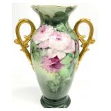 Antique Bavarian Porcelain Double Handle Vase