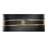 Italian 14K Gold Double Strand Floral Bracelet