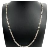 Italian Sterling Silver Figaro Chain Necklace