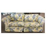 Floral Upholstered Rolled Arm Sofa
