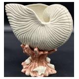 Fitz & Floyd Coral Pedestal Shell Planter