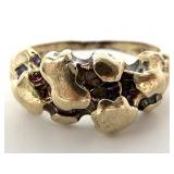 14K Gold Nugget Ring, Sz 6.5