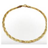 Italian 14K Gold Braided Herringbone Bracelet